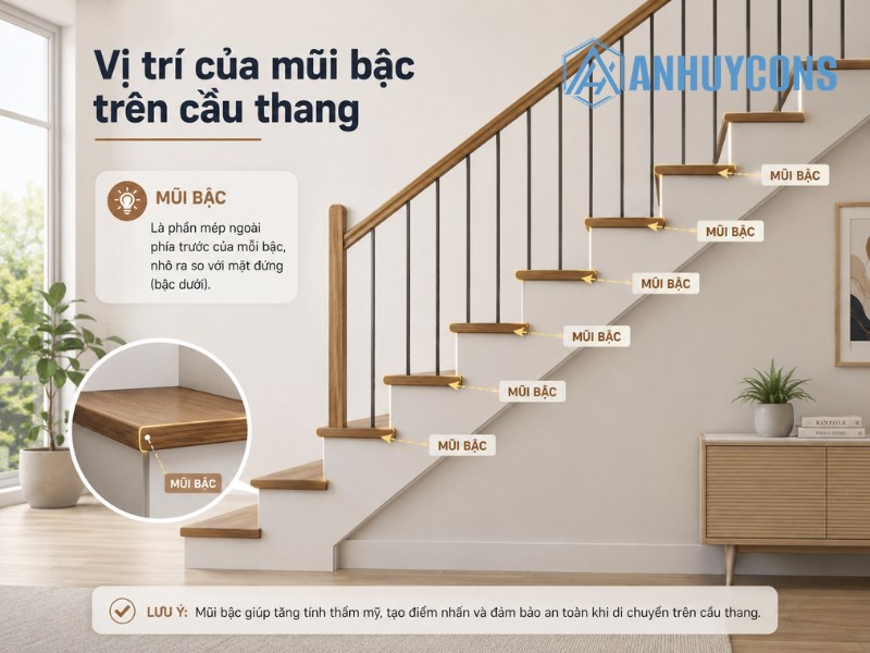 Mũi bậc cầu thang là gì? Công dụng và các loại phổ biến hiện nay